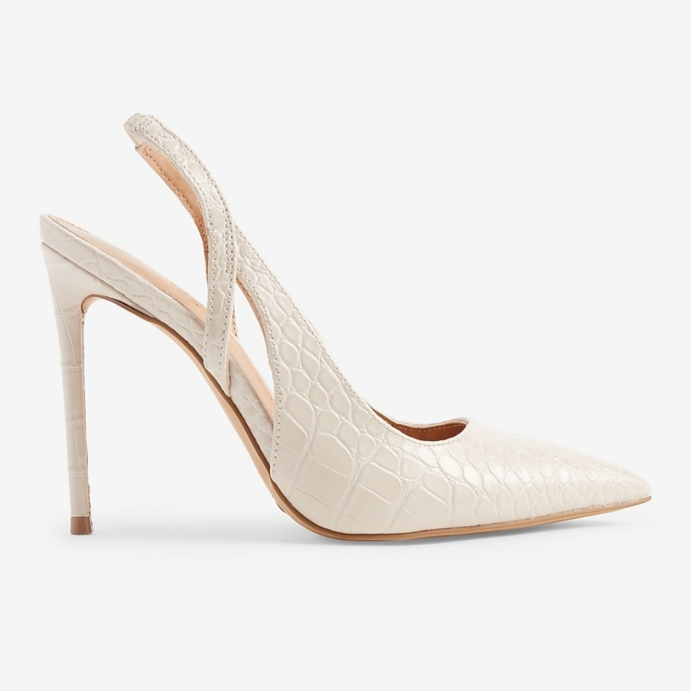 Croc Embossed Cutout Slingbag Pumps